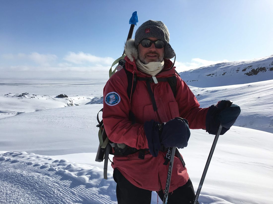 Kerim Hestnes Nisancioglu during fieldwork on Disko Island